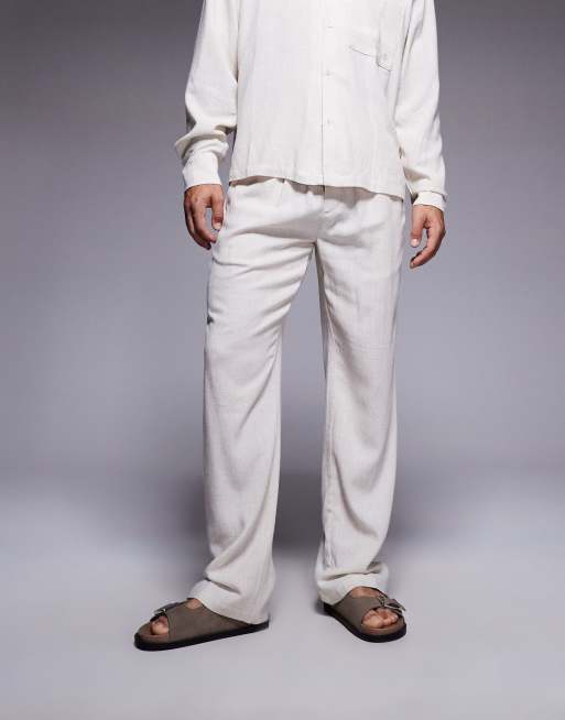 The Couture Club - Beige og casual bukser med vævet tekstur - Del af sæt