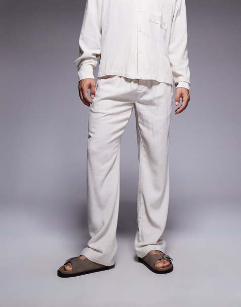 The Couture Club co-ord woven textured casual trousers in beige