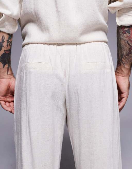 The Couture Club – Beżowe spodnie z fakturowanej dzianiny w stylu casual, część zestawu, 4 z 5