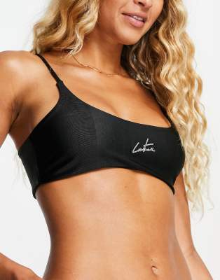 The Couture Club - Bikinioberteil in Schwarz mit Logo