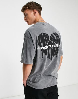 The Couture Club black signature puff print relaxed fit t-shirt