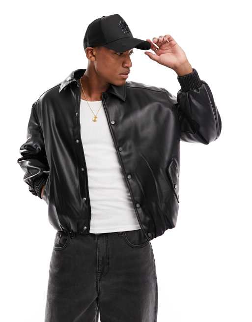 The Couture Club - Bomber en similicuir - Noir