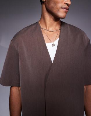 The Couture Club Boxy Collarless Shirt