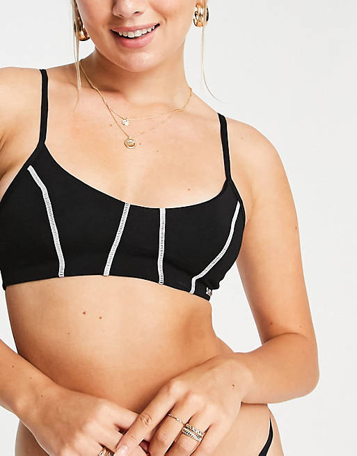 The Couture Club bralet with contrast stripe in black