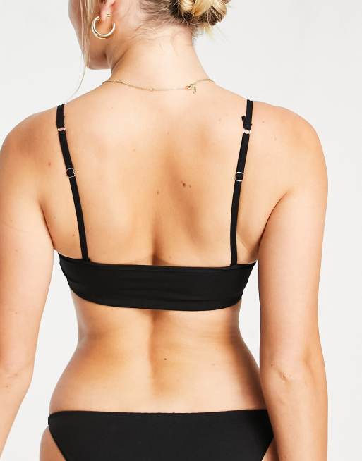 The Couture Club bralet with contrast stripe in black, 2 of 4