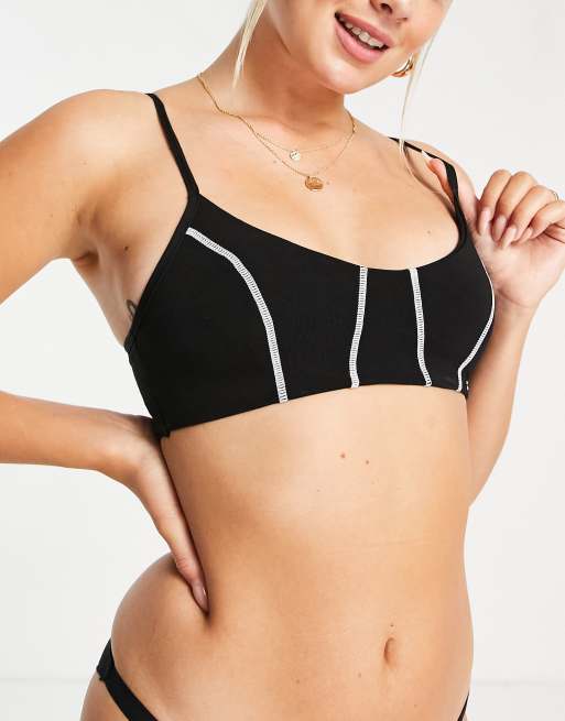 The Couture Club bralet with contrast stripe in black, 4 of 4