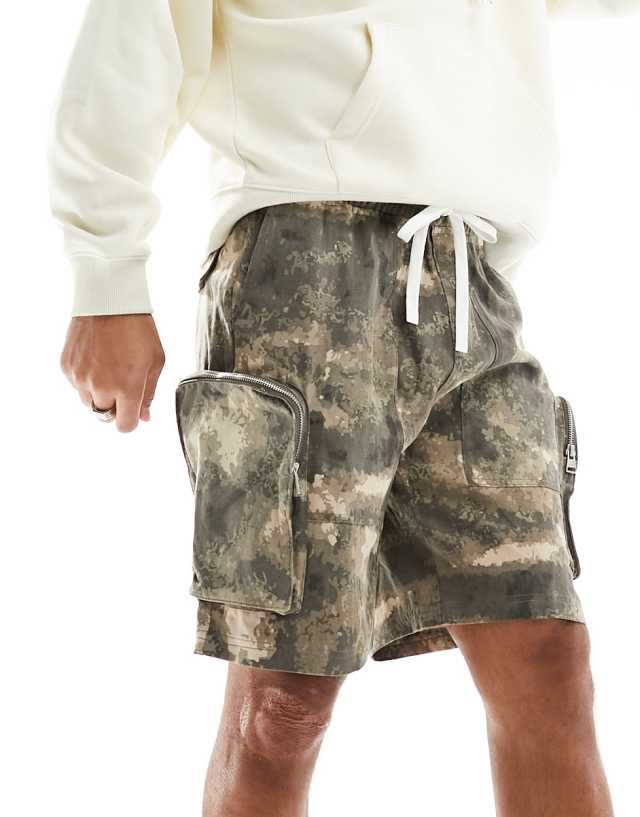 The Couture Club - camo print cargo shorts in multi