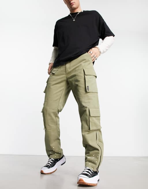 The Couture Club cargo pants in khaki with zip detail - part of a set
