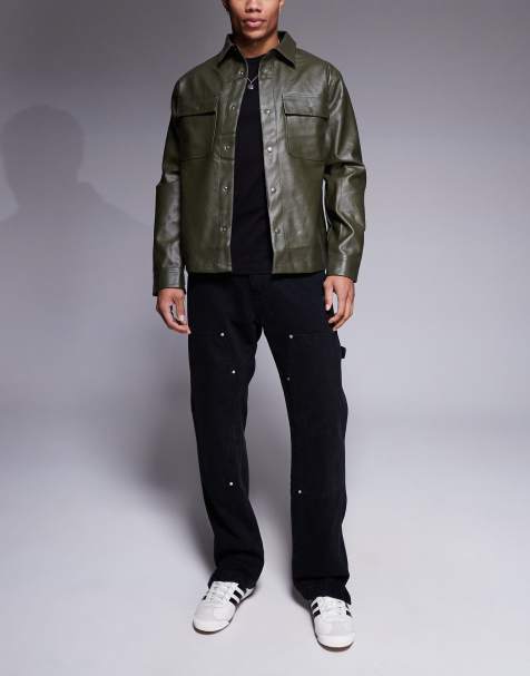 The Couture Club – Carpenter-Jeans in schwarzer Waschung mit Nietendesign - view 1