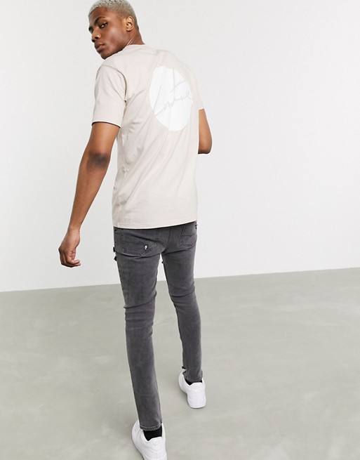 The Couture Club circle cut out t-shirt in beige