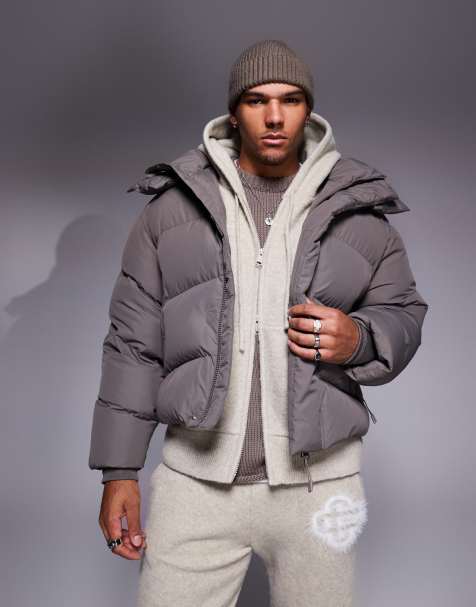 The Couture Club classic padded coat in brown  - view 1