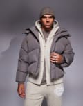 [The Couture Club] The Couture Club classic padded coat in brown XXL BROWN