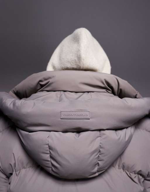 The Couture Club classic padded coat in brown , 3 of 4