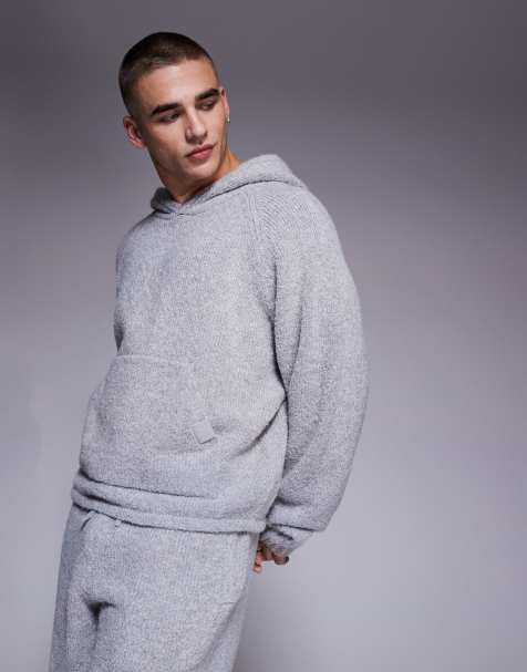 The Couture Club co-ord boucle knit hoodie in grey marl - view 1