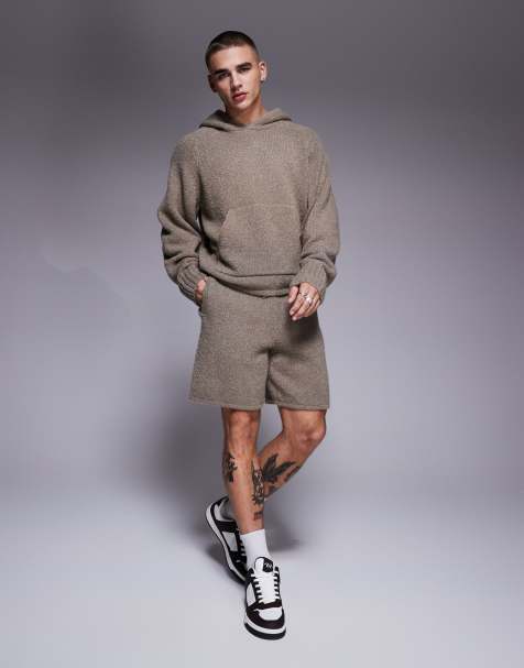 The Couture Club co-ord boucle knit shorts in brown - view 1