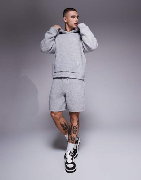 The Couture Club co-ord boucle knit shorts in grey marl - view 1