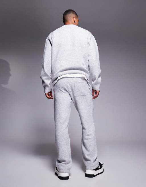The Couture Club co-ord fluffy knit emblem joggers in grey marl ASOS