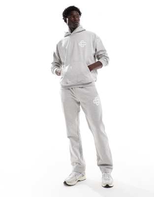The Couture Club The Couture Club co-ord heavyweight emblem joggers in grey