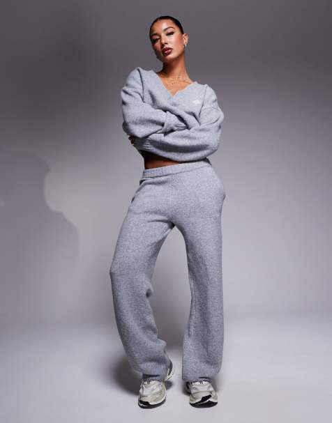 The Couture Club co-ord knitted relaxed joggers in grey marl - view 1