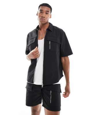 Chemise Utilitaire Manches Courtes CX Pret A Porter - Noir Taille 2 (XS) Femme