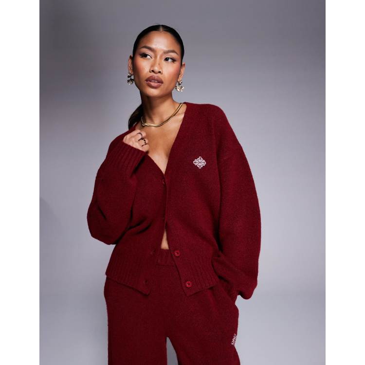 The Couture Club co-ord oversized fluffy knitted cardigan in