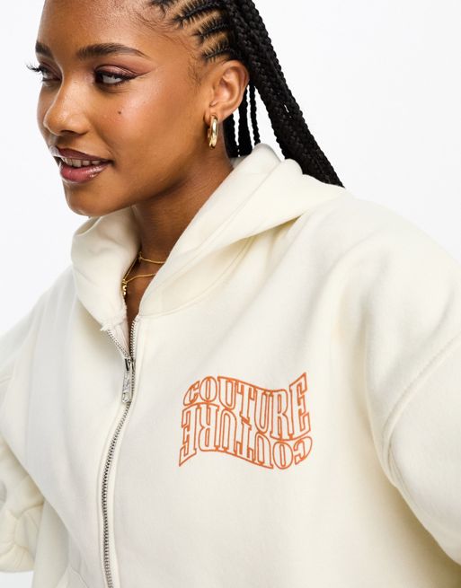 The Couture Club essential hoodie in off white, ASOS