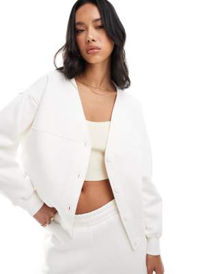 The Couture Club The Couture Club co-ord oversized jersey cardigan in off white