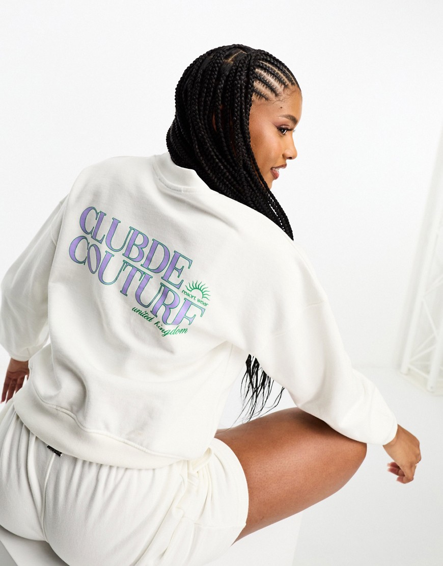 The Couture Club co-ord sweatshirt in white with back print