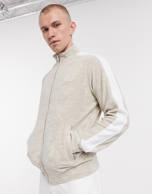 The Couture Club co-ord track jacket with contrast panel in beige