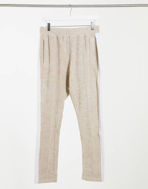The Couture Club set tracksuit with contrast panel in beige, 3 of 3