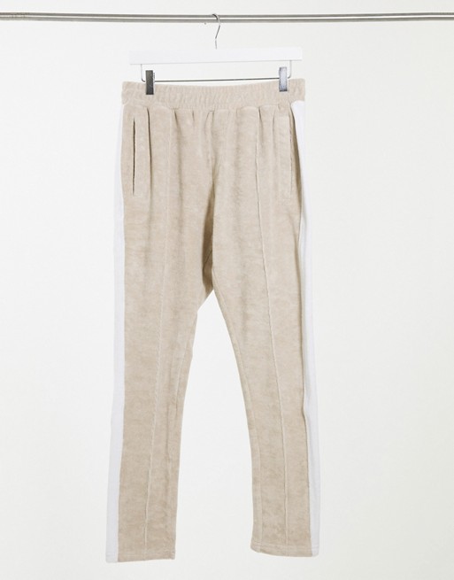 The Couture Club co-ord track trousers with contrast panel in beige
