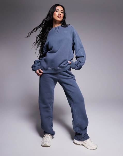 The Couture Club co-ord washed essentials straight leg jogger in petrol blue - view 1
