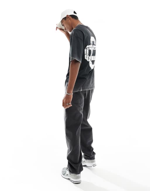 The Couture Club cracked print emblem relaxed t-shirt in acid grey