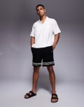 [The Couture Club] The Couture Club crochet knitted shorts in black XS BLACK
