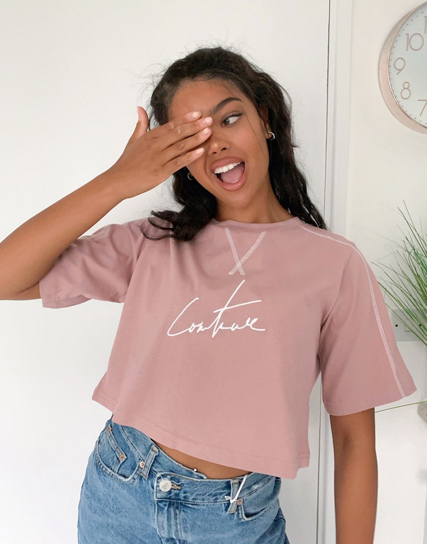 The Couture Club - Cropped T-shirt-Pink