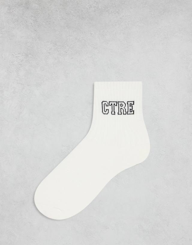 The Couture Club - ctre tennis socks in white