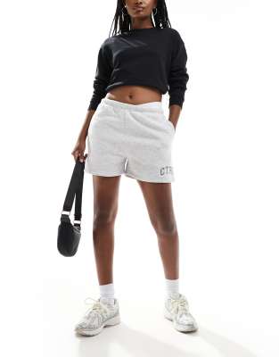 The Couture Club CTRE varsity shorts in grey marl