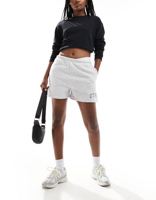 The Couture Club CTRE varsity shorts Ivor in grey marl 