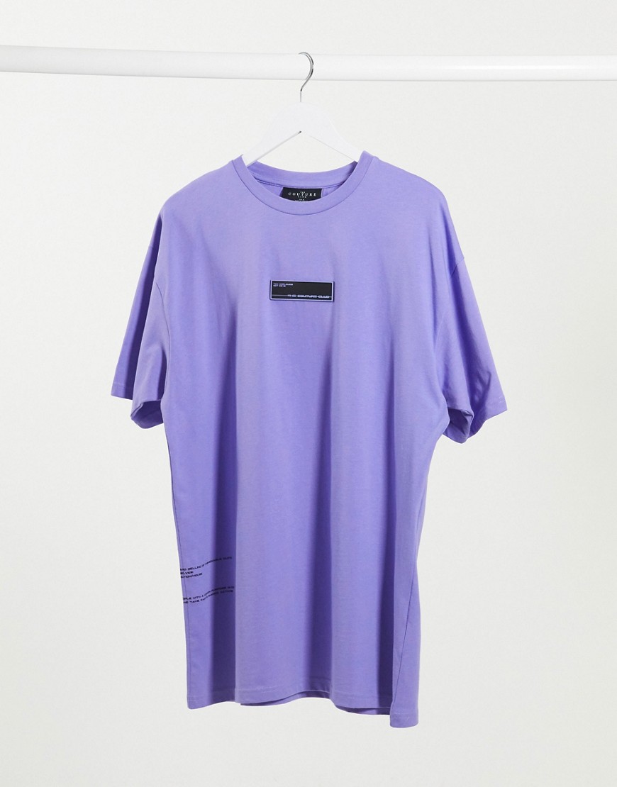 The Couture Club – Definition – T-shirt med gummerad logga-Lila