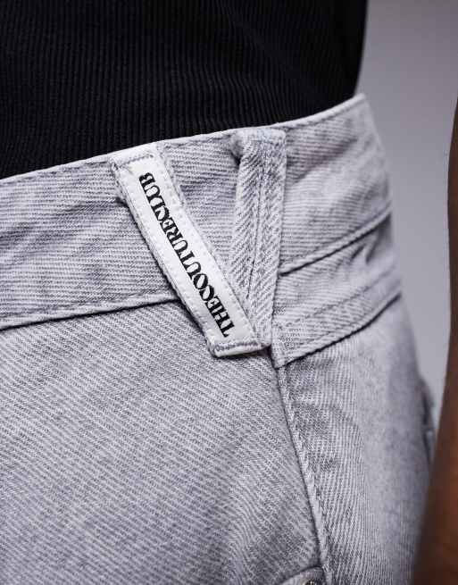 The Couture Club denim carpenter shorts in washed grey, 5 of 5