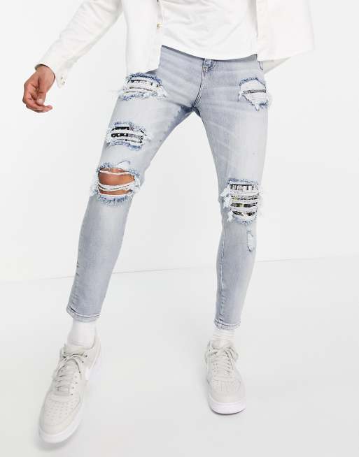 Distressed bandana hot sale jeans