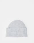 [The Couture Club] The Couture Club emblem knitted beanie in grey marl One Size Grey
