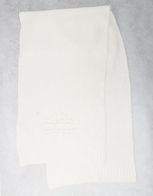 The Couture Club The Couture Club emblem knitted scarf in off white