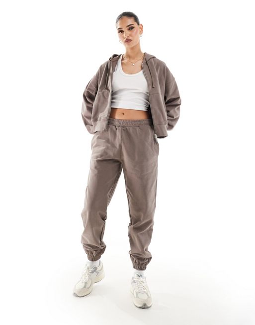 The Couture Club emblem relaxed trackies in brown (part of a set)