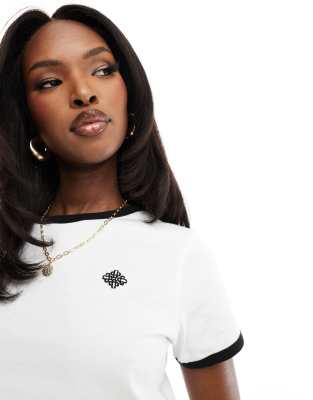 The Couture Club Emblem Ringer Contrast Baby Tee In White