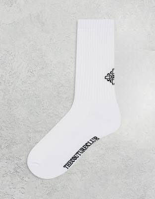 The Couture Club Emblem Socks In White