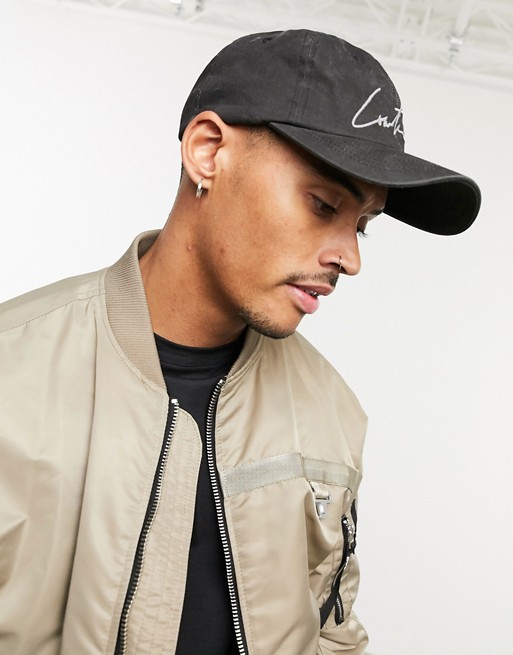 The Couture Club embroidered signature cap in washed black