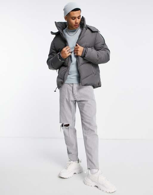 The Couture Club essential puffer jacket in gray