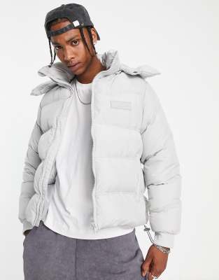 The Couture Club Essentials Puffer Jacket In Matte Gray