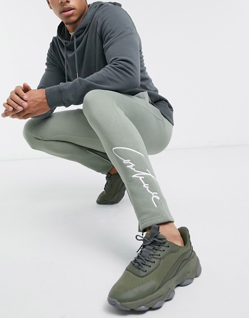 The Couture Club essentials slim fit joggers in khaki